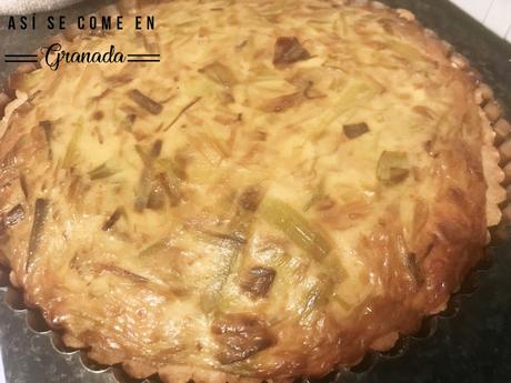 Quiche sin gluten de gambas y puerros Quiche sin gluten de gambas y puerros