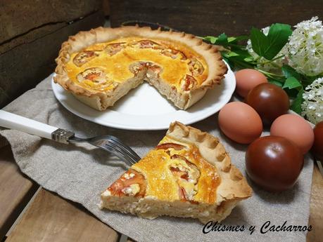 Quiche de atún con tomate