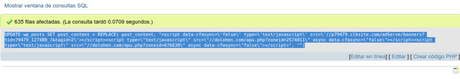 SQL Injection: Borrando Javascript maliciosos injectados en la columna post_content