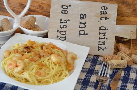 como hacer espaguetis con gambas al ajillo, espaguetis con gambas al ajillo, receta espaguetis con gambas al ajillo, receta spaghetti con gambas al ajillo, spaghetti con gambas al ajillo, las delicias de mayte, 