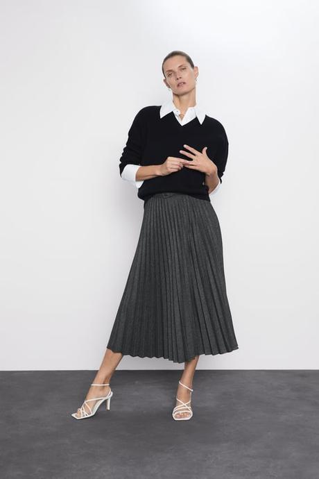 Falda Tablas Gris Nina