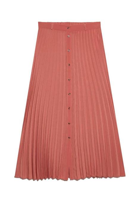 Falda Plisada Botones Stradivarius