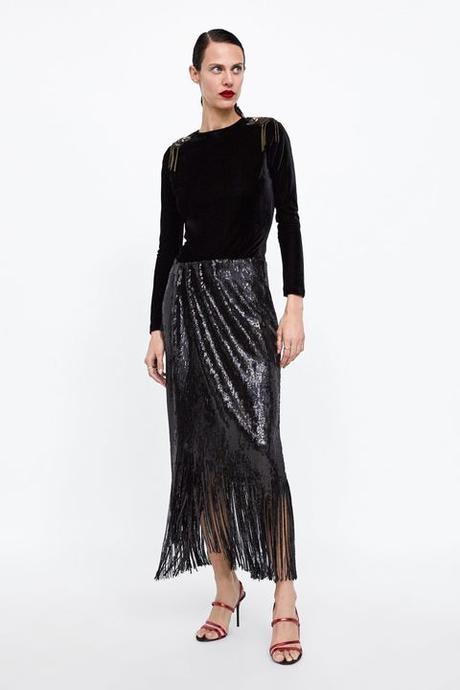 Falda De Lentejuelas De Colores De Zara