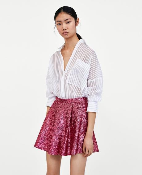 Falda De Lentejuelas De Colores De Zara