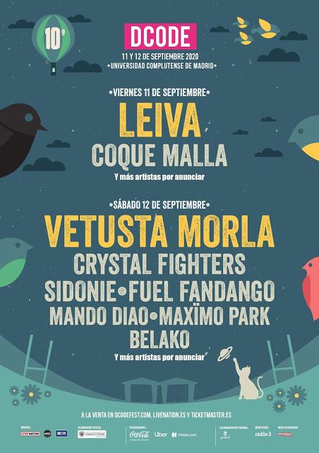 DCode 2020: Vetusta Morla, Leiva, Crystal Fighters, Coque Malla, Sidonie, Fuel Fandango, Mando Diao, Maxïmo Park, Belako...