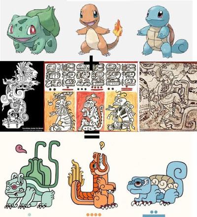 Criaturas prehistóricas de estilo maya por Monarobot