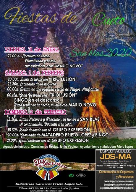 Grandes fiestas (y hoguera) de San Blas en Cueto