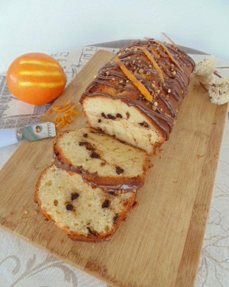 Plum cake de naranja y chocolate