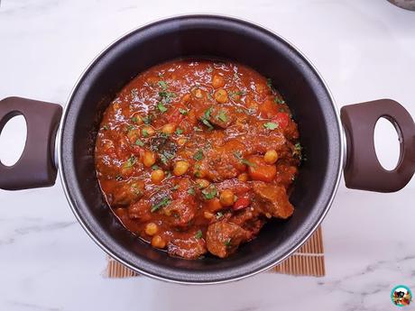Estofado de ternera con garbanzos