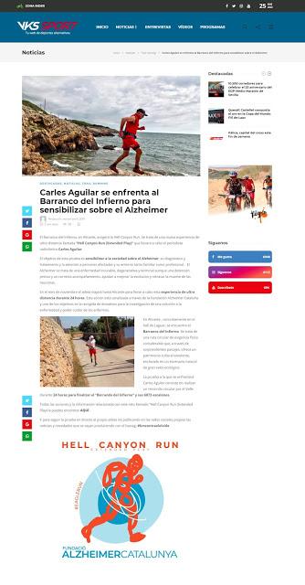 Carles Aguilar se enfrenta al Barranco del Infierno para sensibilizar sobre el Alzheimer