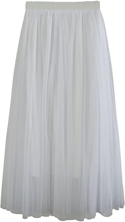 Falda Tul Blanca Mujer