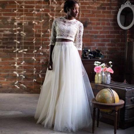 Falda Tul Blanca Mujer