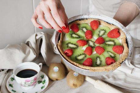 receta fitness - tarta de queso -kiwi Zespri - frutos rojos 
