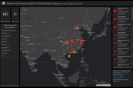 Coronavirus: un mapa muestra en tiempo real los casos detectados en todo el mundo