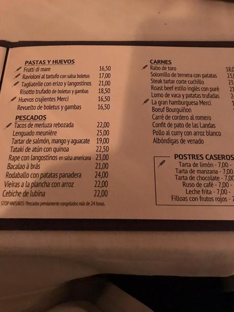 Reseñas Gastronómicas: Restaurante MERCI de Madrid