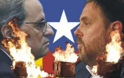 Torra y Junqueras compiten por el poder mientras Barcelona arde de nuevo