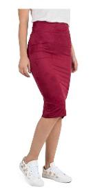 Falda Lapiz Color Rosa Palo