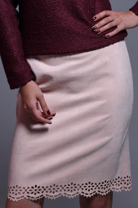 Falda Lapiz Color Rosa Palo