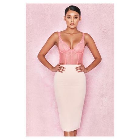 Falda Lapiz Color Rosa Palo
