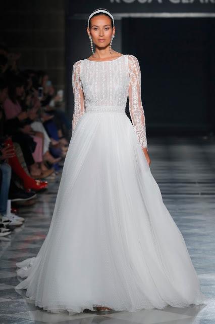 El Art Déco inspira la colección de novias 2020 de Rosa Clará que se ha presentado en la Valmont Barcelona Bridal Fashion Week