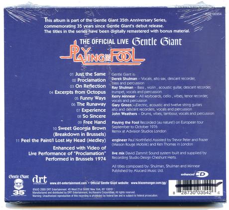 Gentle Giant - Playing The Fool / 35Th Anniversary Edition (2005)