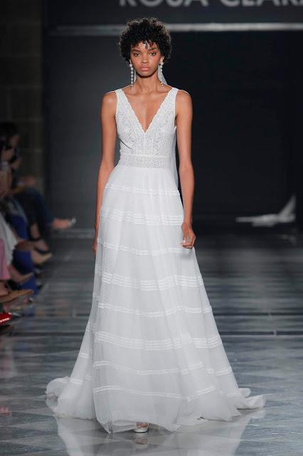 El Art Déco inspira la colección de novias 2020 de Rosa Clará que se ha presentado en la Valmont Barcelona Bridal Fashion Week