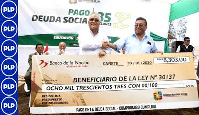 GRL INICIA PAGO DE DEUDA SOCIAL EN CAÑETE…