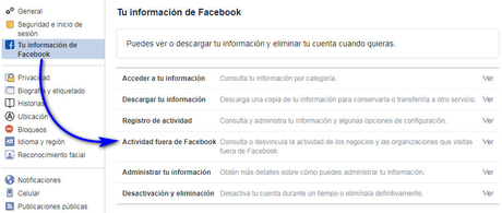 Tu información de Facebook