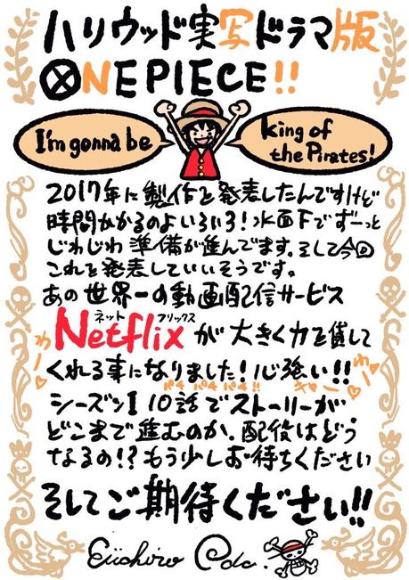 Netflix anuncia serie live-action de One Piece