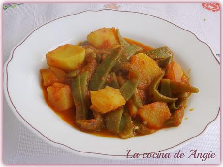 JUDÍAS VERDES CON PATATA Y TOMATE