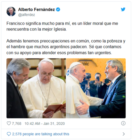 El Papa Francisco y Alberto Fernández se reúnen en el Vaticano (+Fotos)