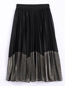 Falda Plisada Plateada Corta