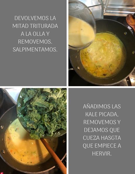 Sopa cremosa de alubias blancas con kale y romero #recetasdobleS {y un toque de cúrcuma para espantar los virus}