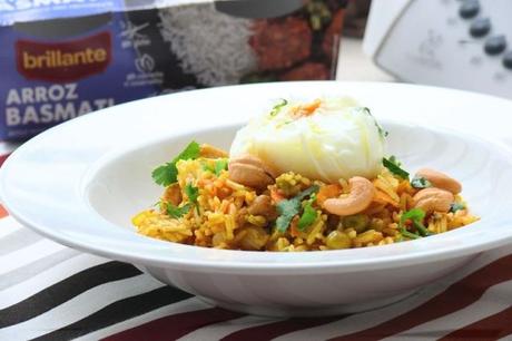 Receta de arroz basmati al curry con pollo y verduritas