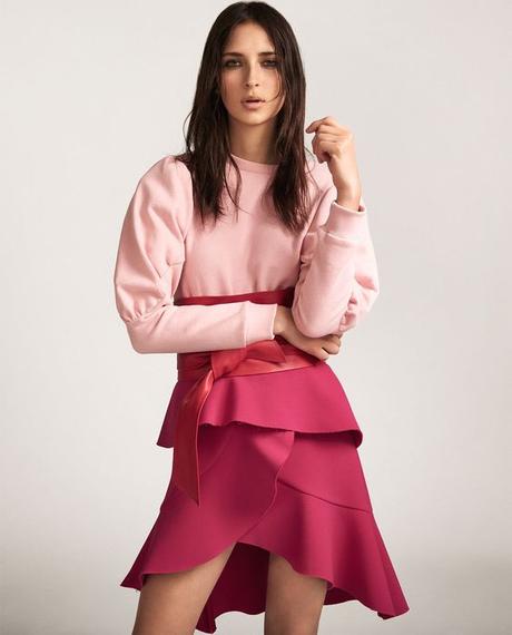 Falda Fucsia Volantes