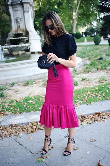 Falda Fucsia Volantes