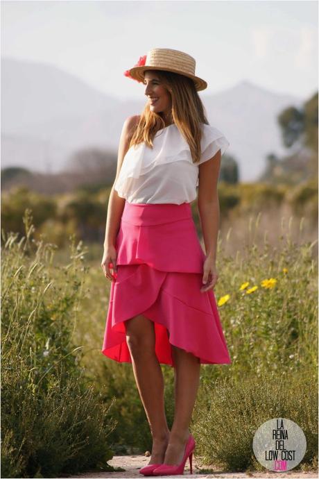 Falda Fucsia Volantes