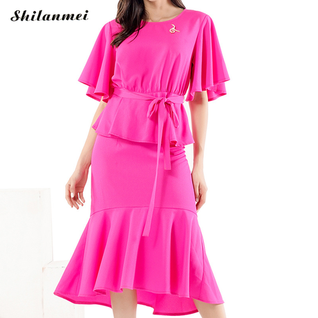 Falda Fucsia Volantes