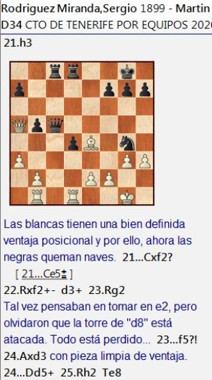 Más partidas interesantes del Campeonato tinerfeño por Equipos - Temporada 2019/2020