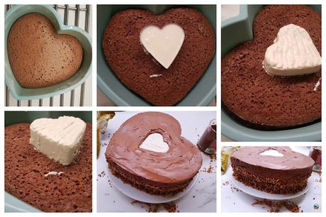 Tarta tres chocolates de corazón