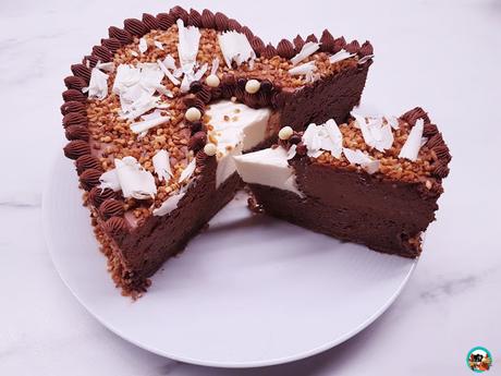 Tarta tres chocolates de corazón Tarta tres chocolates de corazón