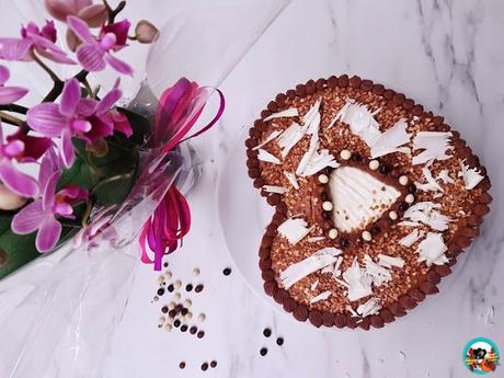 Tarta tres chocolates de corazón