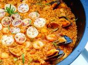 Arroz calmares aceite