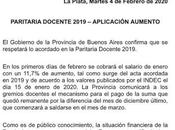 gobierno Provincia Buenos Aires acaba notificar docentes podrá cumplir acuerdo paritario 2019 pagarán última cuota cláusula gatillo). pagará salario MARZO.