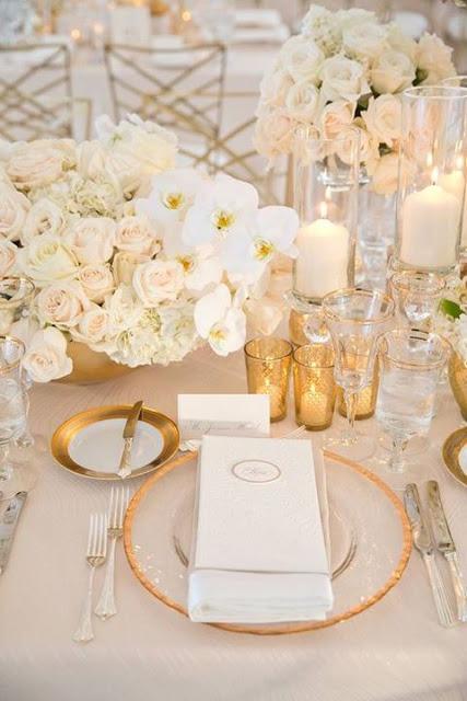 ▷ Decoración de boda en blanco y dorado ¡elegantísima!