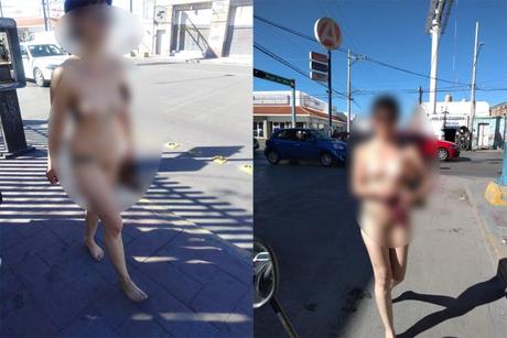 Mujer deambula desnuda por avenida Universidad
