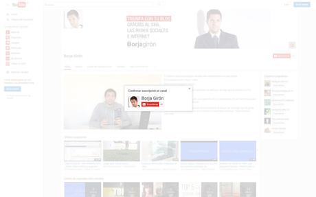 pop-up suscripción Youtube