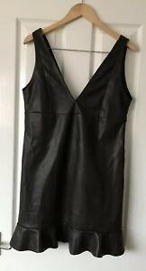 Falda Piel Volante Mango