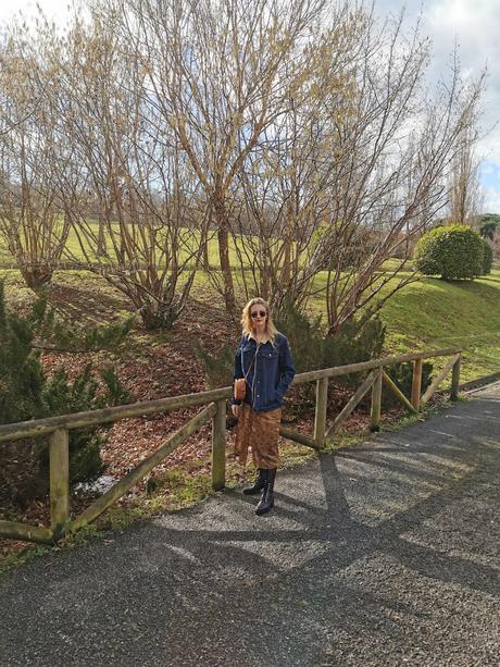 Print animal & denim jacket