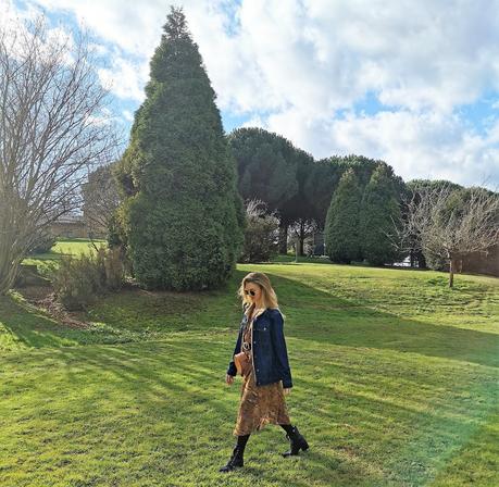 Print animal & denim jacket